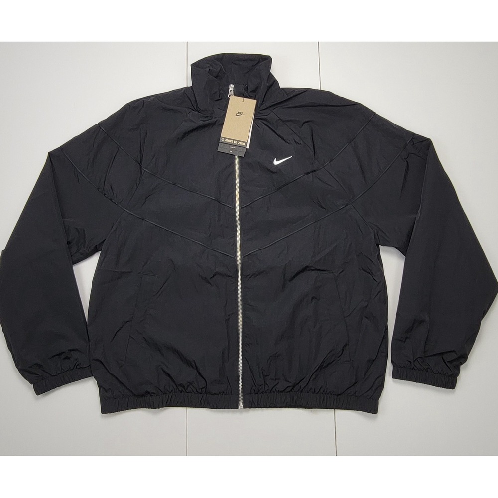 Nike Women's Loose UV Woven Full-Zip Jacket Black FV6304-010 Size Large New